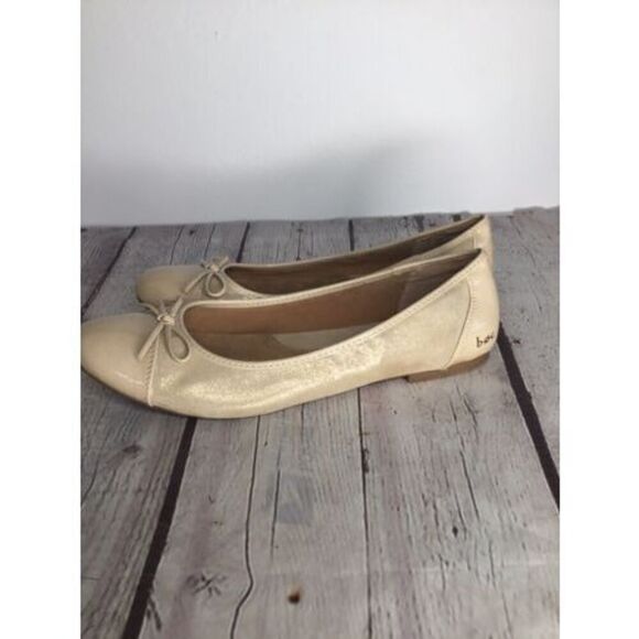 b.o.c. Born Flats Womens 9,5 M Ballet Tan Golden Casual Slip On Shoes Cap Toe - Picture 11 of 12